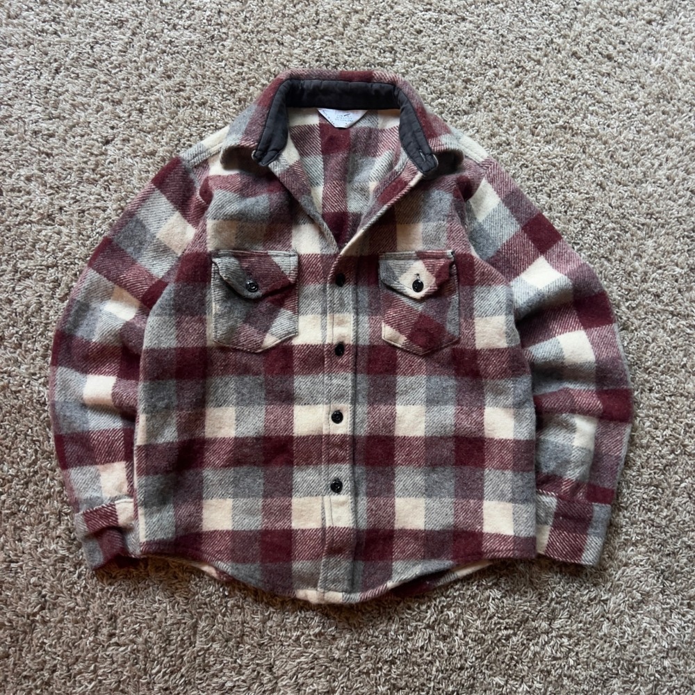 Vintage Frostproof Wool Flannel Shirt  Made in USA Plaid 1960s 1970s